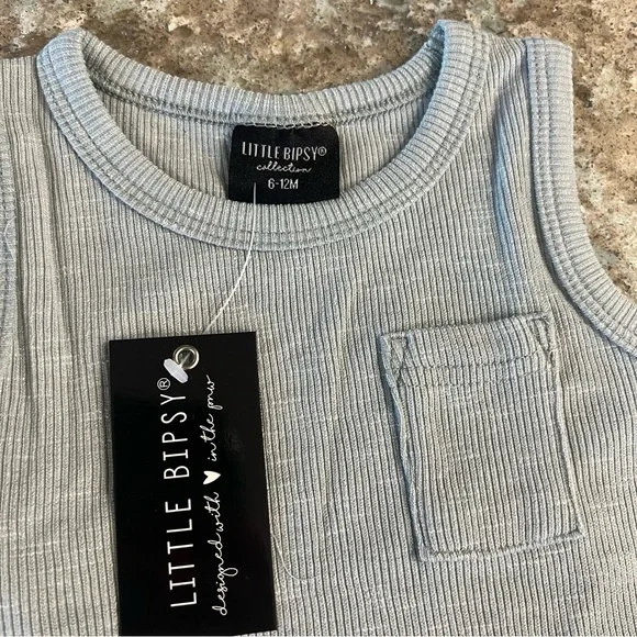 Little Bipsy Ribbed Tank & Biker Short Set 6-12M NWT - Picture 3 of 10